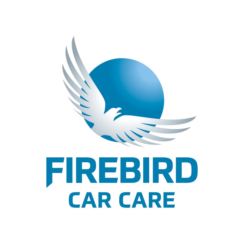 A logo for firebird car care with a bird on it