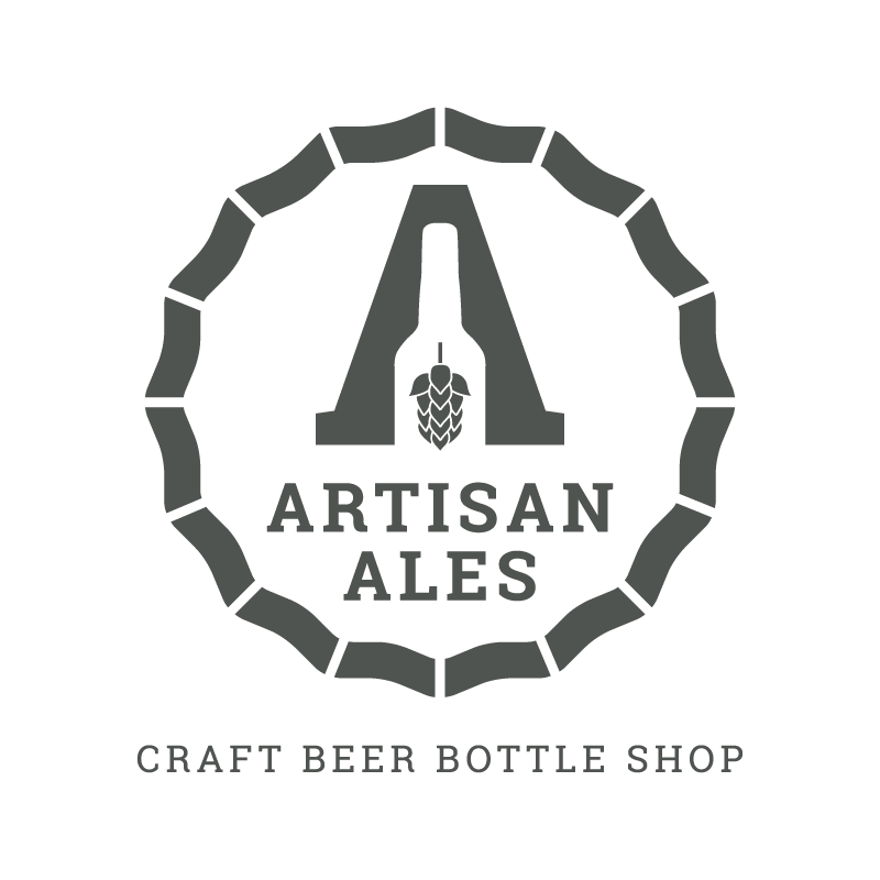 The logo for artisan ales craft beer bottle shop