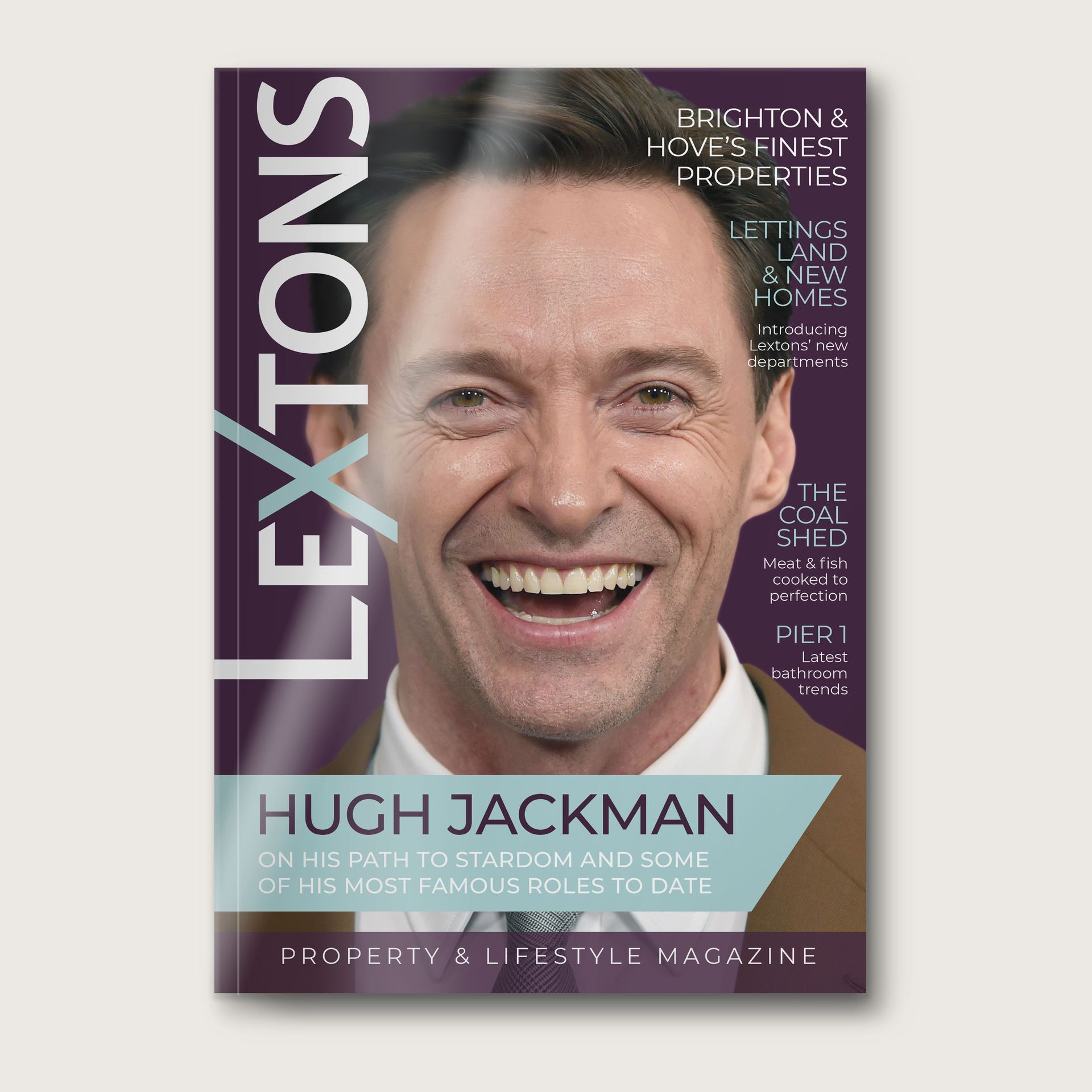 A magazine cover with hugh jackman on it