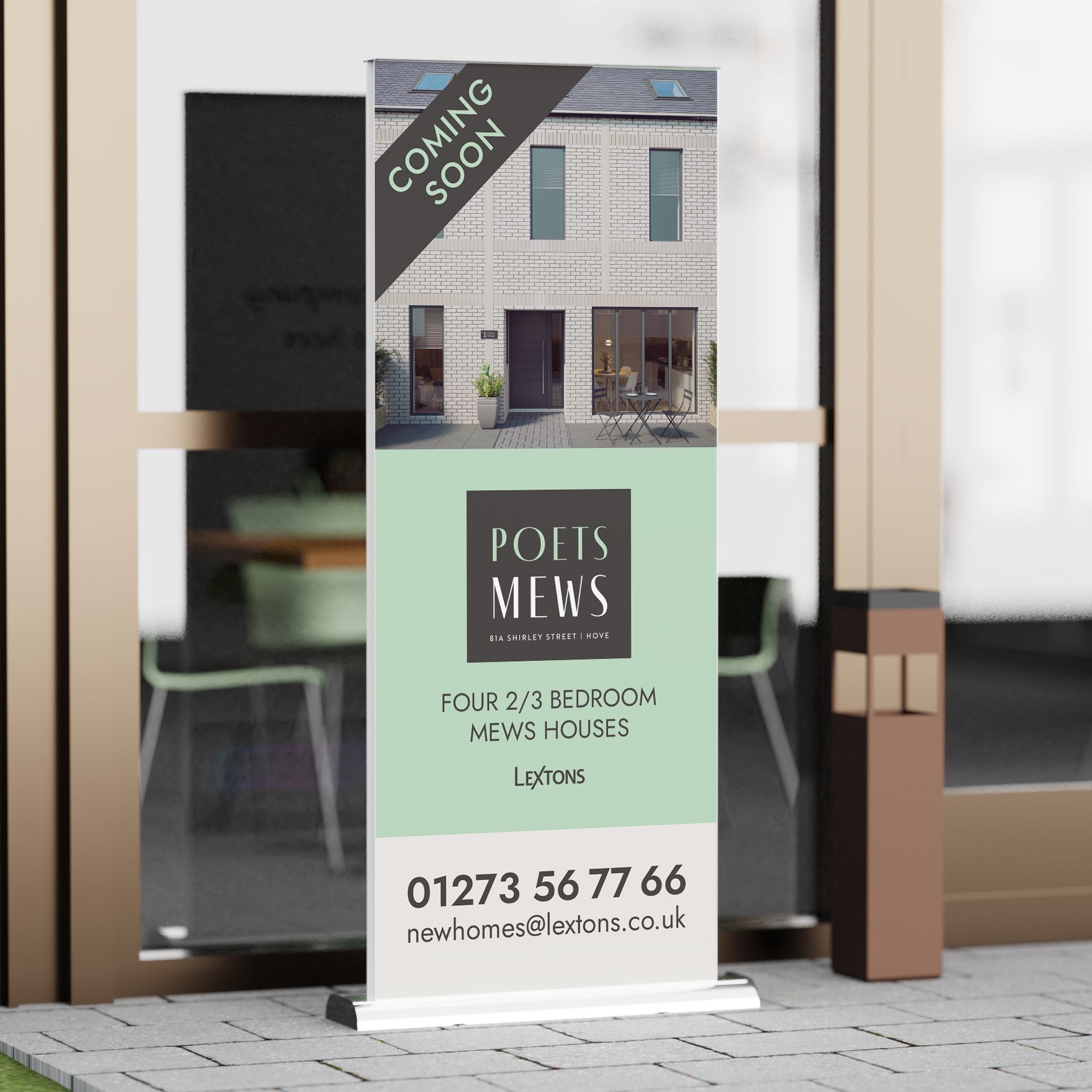 A sign that says ' coming soon ' on it