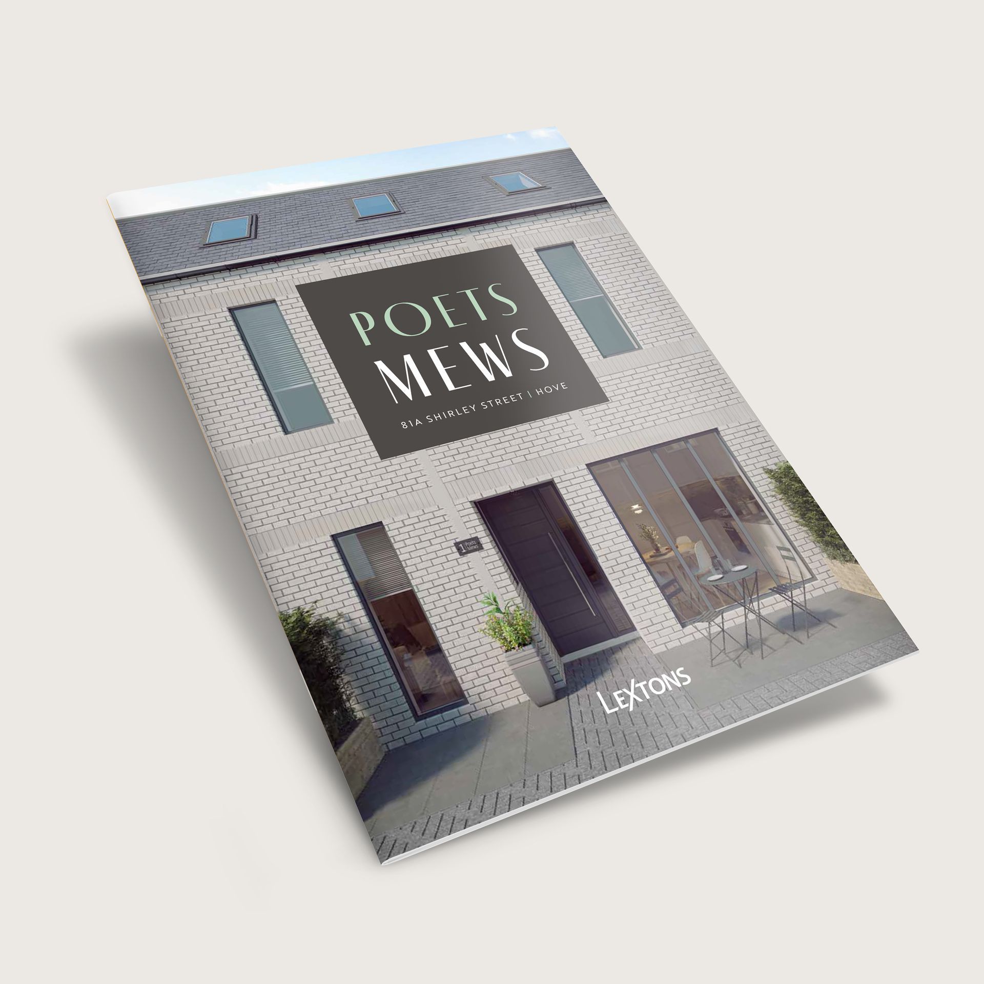 A brochure for polis mews has a picture of a house on the cover