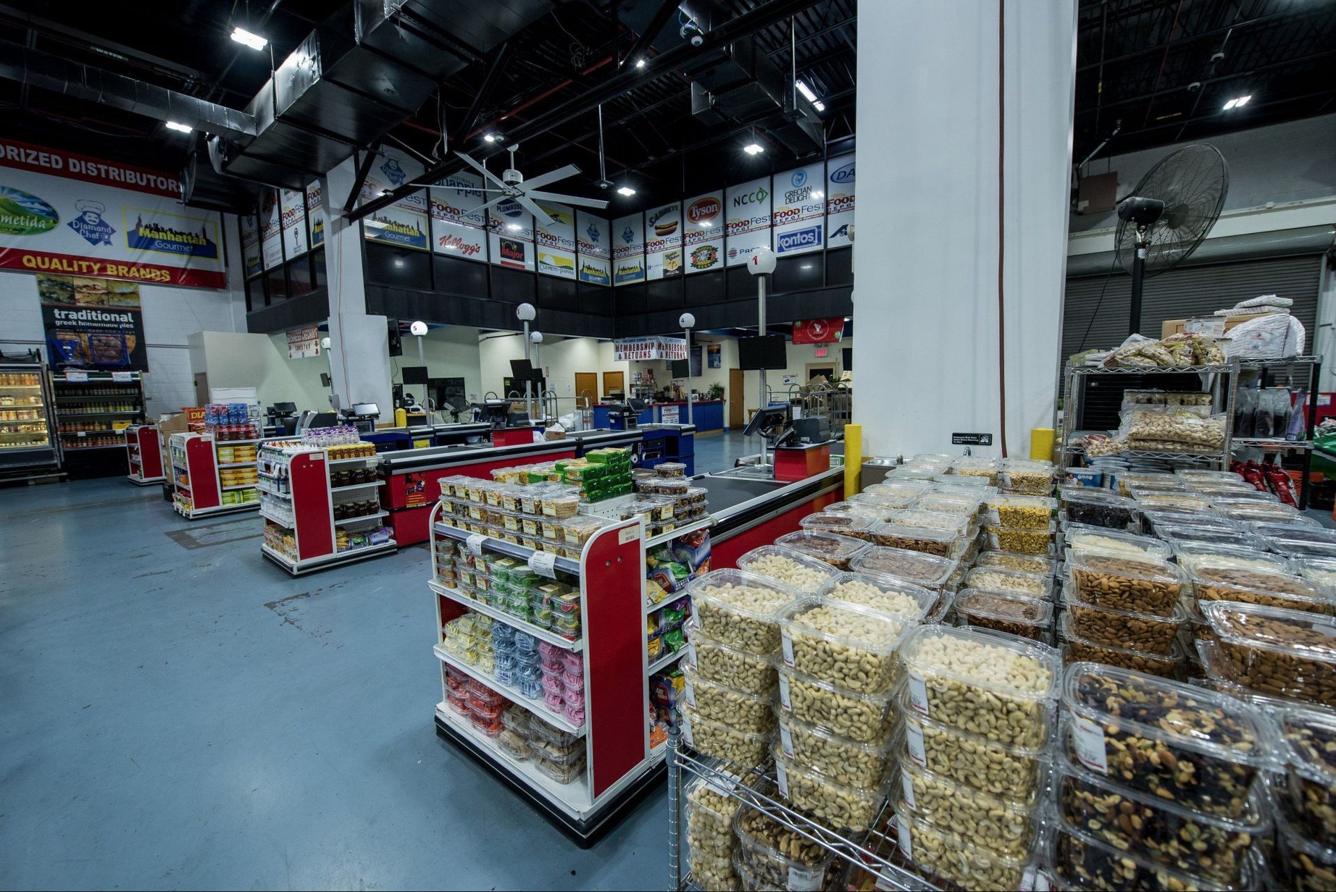 A grocery store filled with lots of shelves and boxes of food.