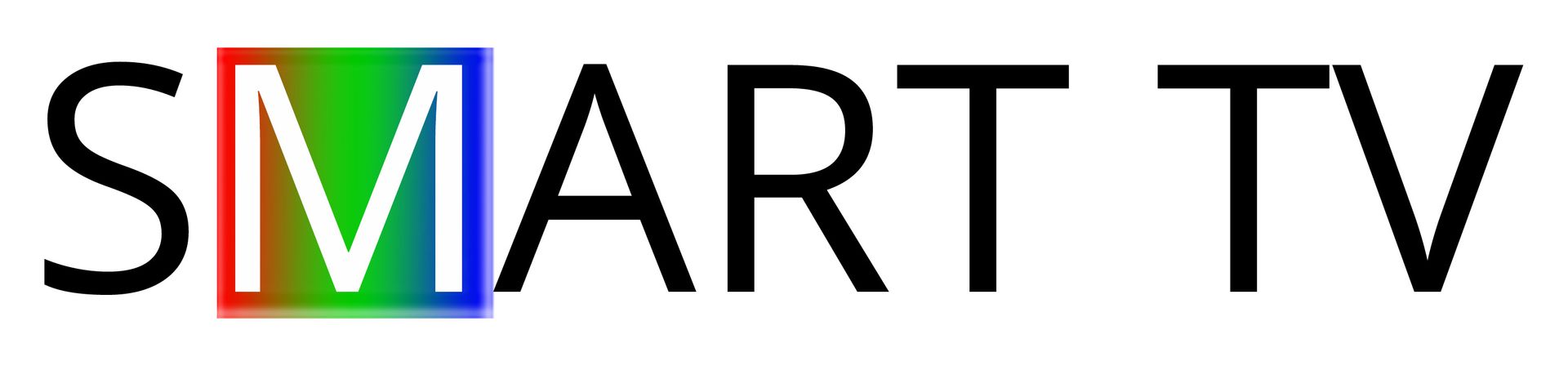 The word smart tv is on a white background.