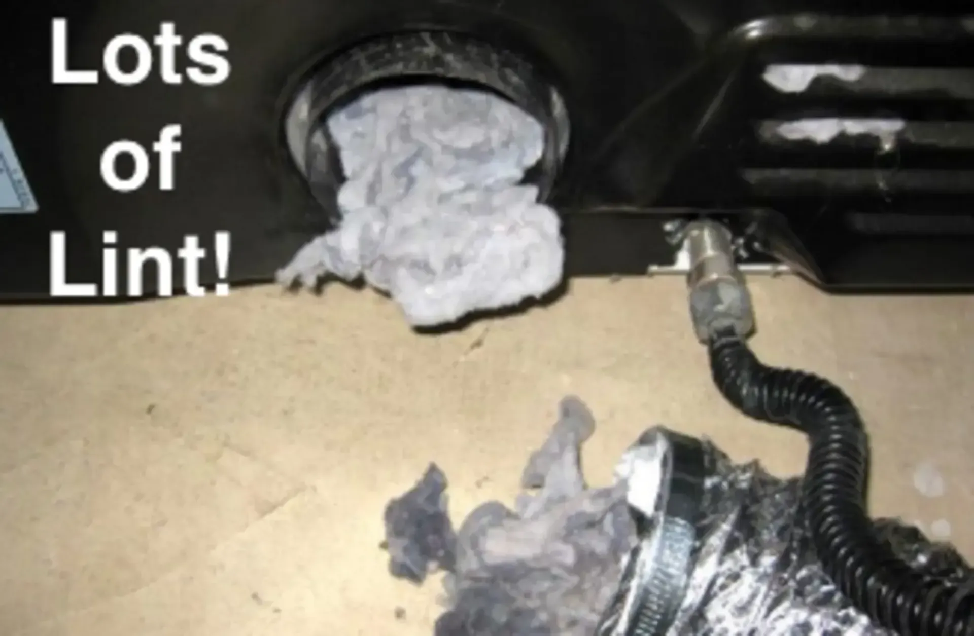 Love's Dryer Vent Cleaning - Lots of lint is coming out of a drain