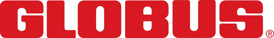 Red GLOBUS logo in bold letters