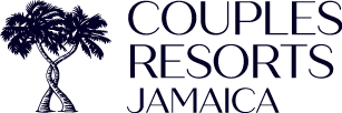 Logo for Couples Resorts Jamaica featuring intertwined palm trees in front of the text.