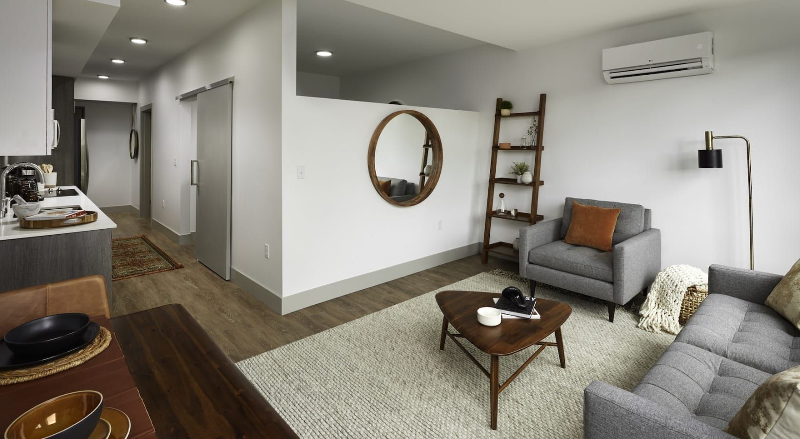 Living room at Kirkland Urban in Kirkland, WA.