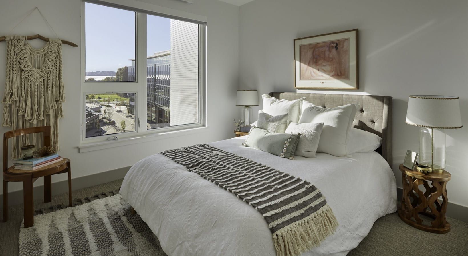 Bedroom at Kirkland Urban in Kirkland, WA.