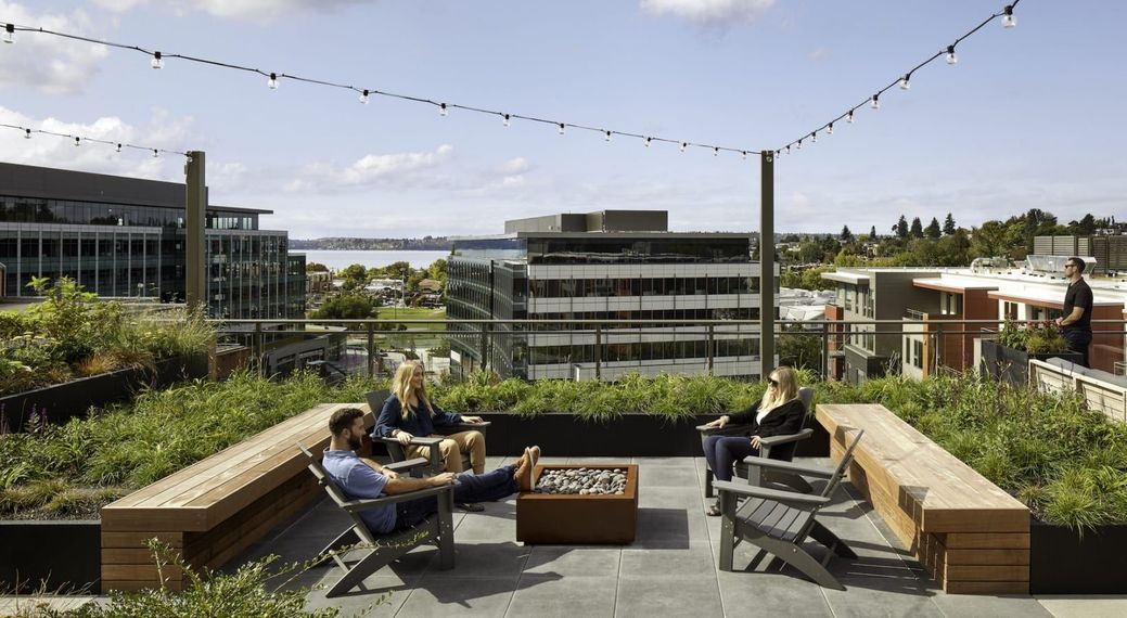 Firepit at Kirkland Urban in Kirkland, WA.