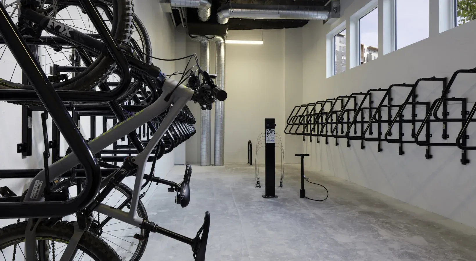 Bike storage at Kirkland Urban in Kirkland, WA.