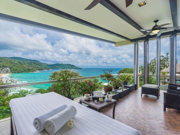 THAILAND WINTER RETREAT view out window to ocean with comfortable bed