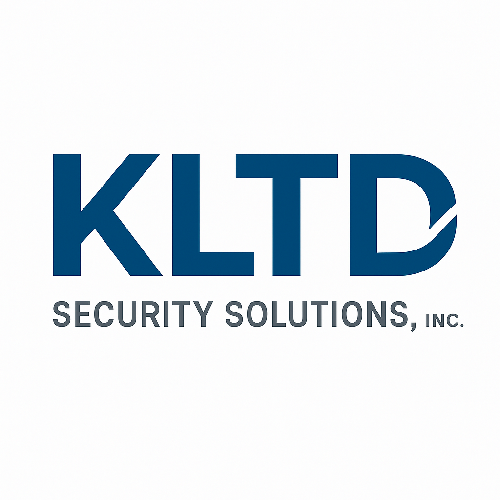 KLTD Security Solutions, Inc. logo: Blue letters