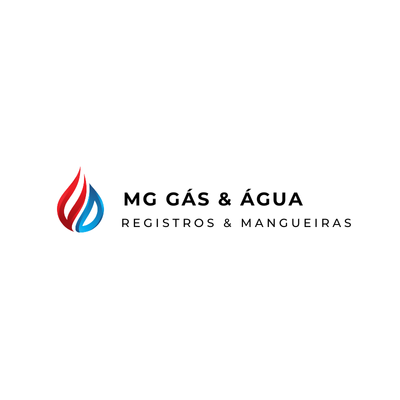 A logo for a company called mg gas & agua registers & mangueiras.