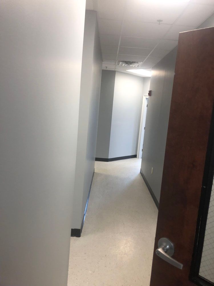 Hallway with a Door in the Middle