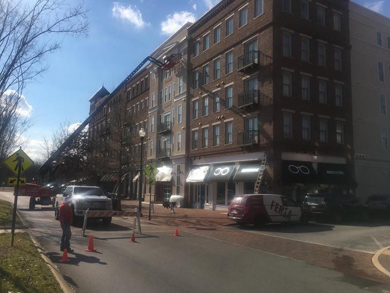 Building Undergoing Repainting