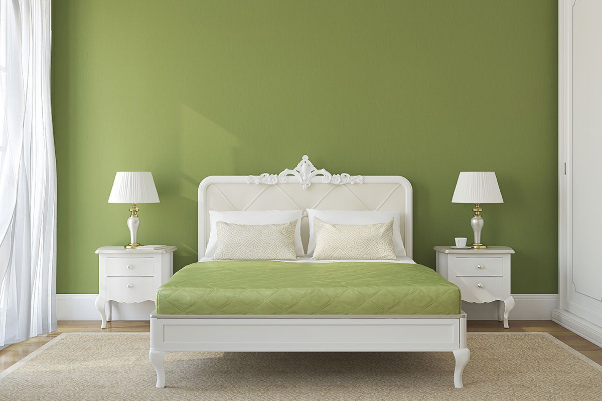 Olive Colored Wall Bedroom