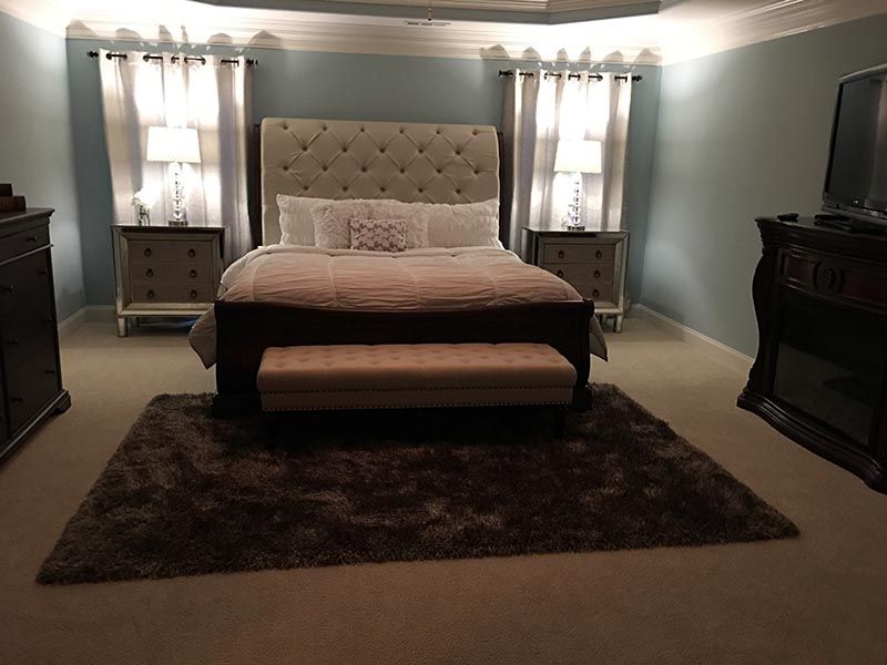 Sky Blue Wall Colored Bedroom