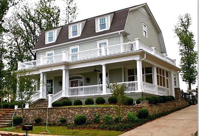 House with a Large Porch and Stairs