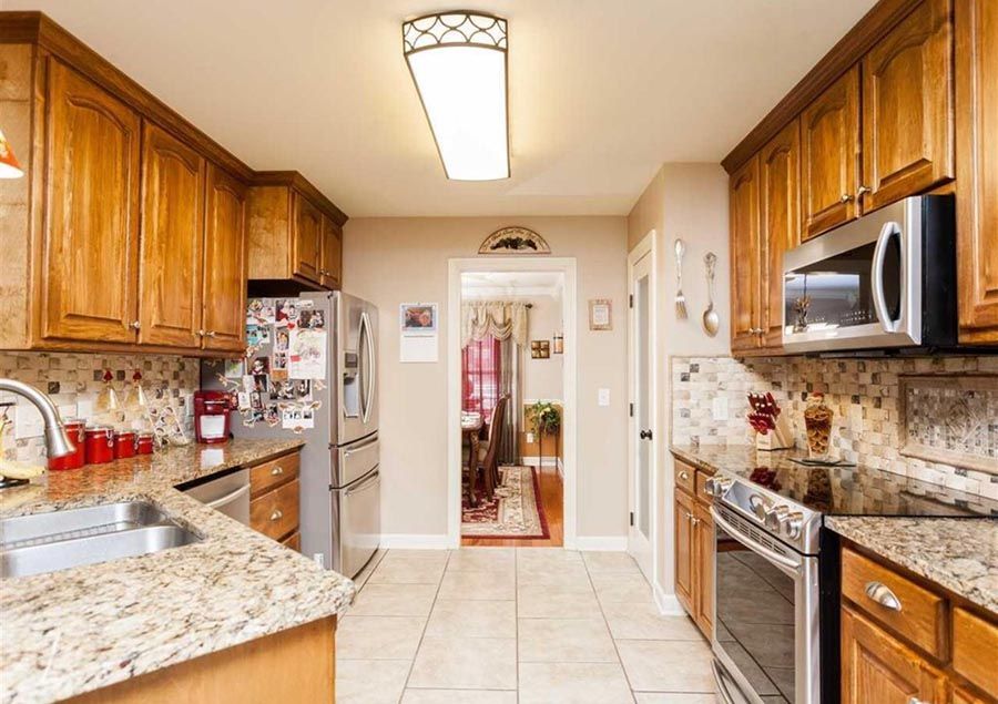 Kitchen with Wooden Cabinets