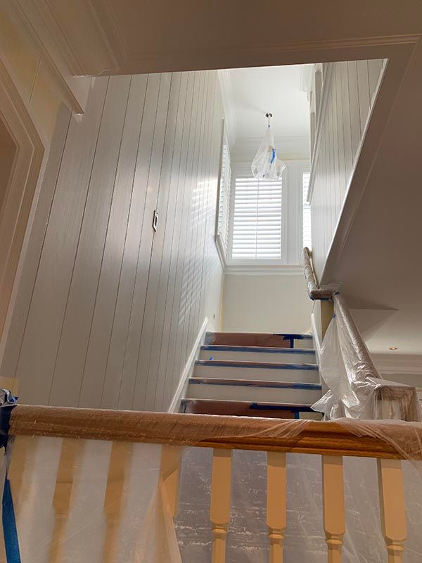 Staircase is Being Painted in a House
