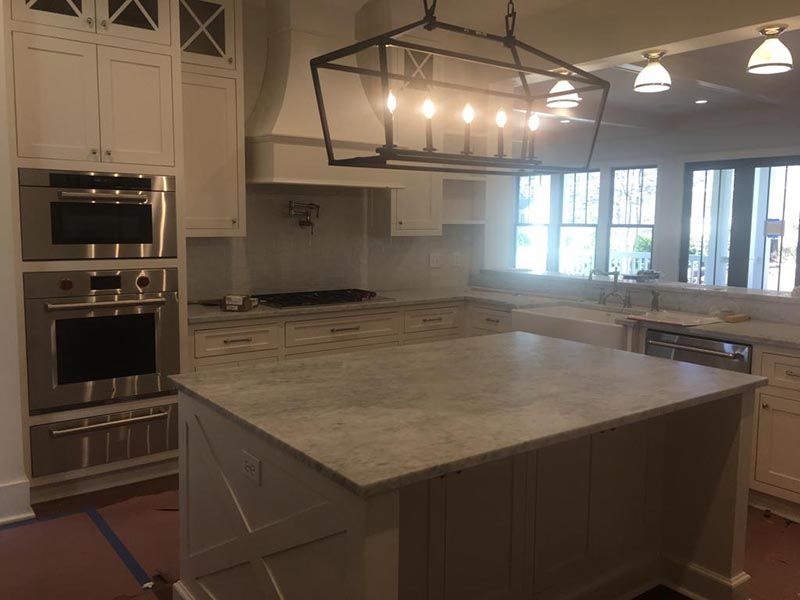 Kitchen with White Cabinets