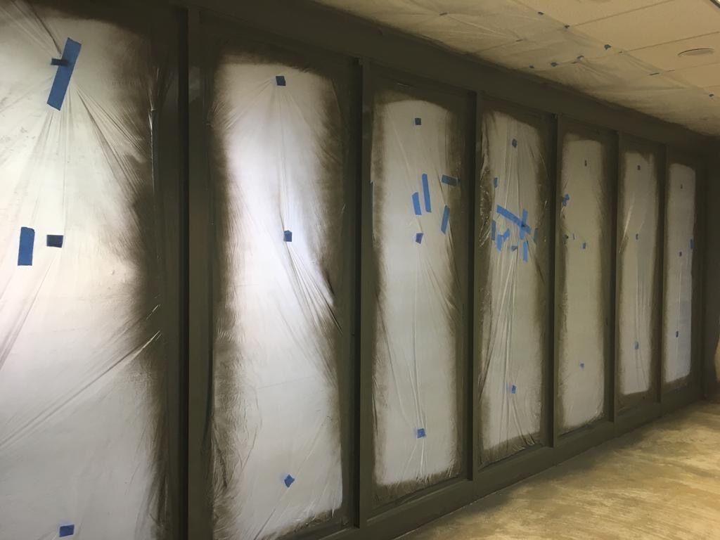 Wall is Covered in Plastic and Tape