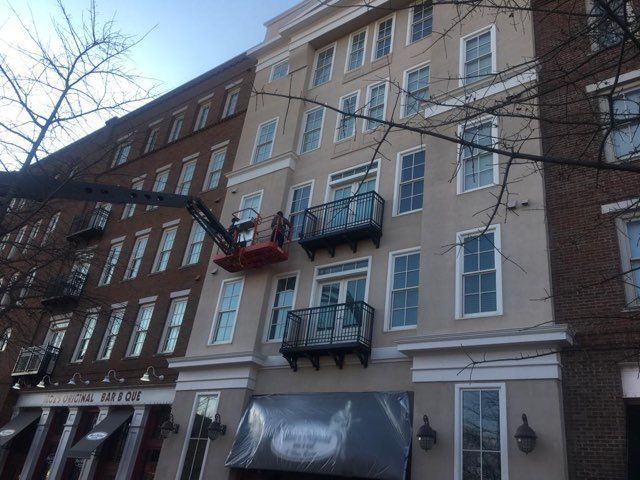 A large building with a sign that says ' the ritz ' on it