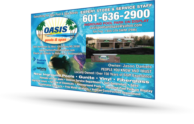 Oasis Pools and Spas directory ad