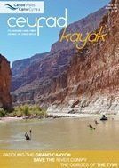 A magazine cover with a picture of people paddling kayaks on a river.