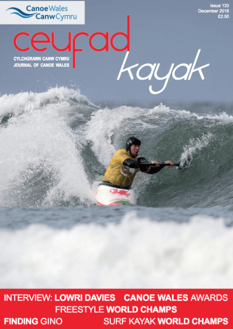 The cover of a magazine called ceurad kayak
