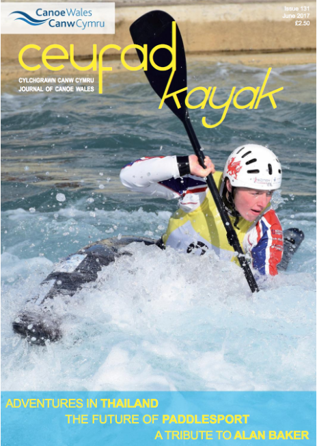 The cover of a magazine titled ceurad kayak