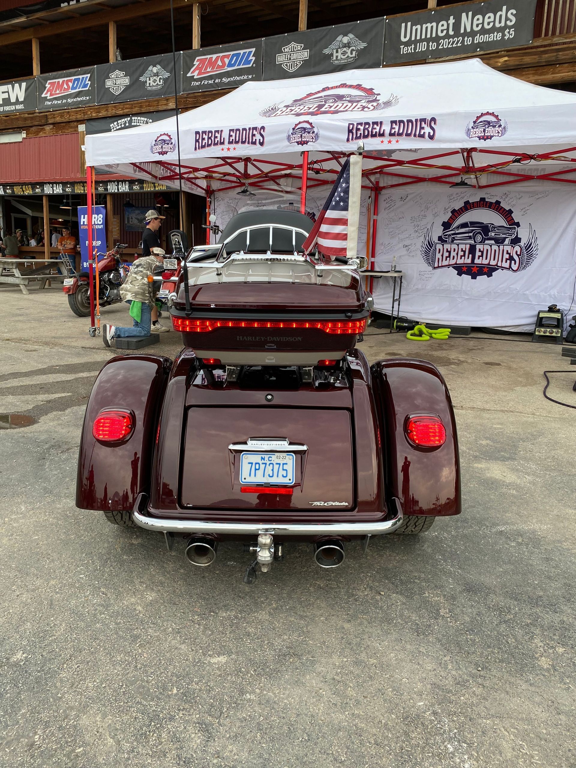 A close up of the rear end of a car