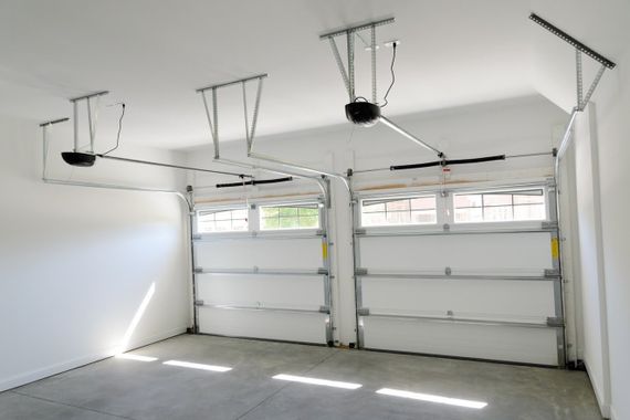 Empty White Garage — Signal Hill, CA — Edgemont Garage Door Service