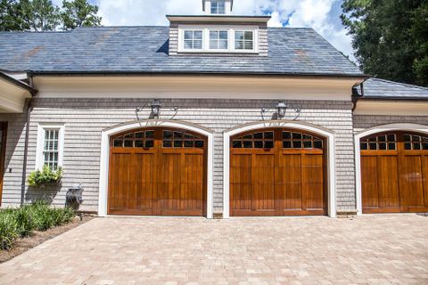 House with Wooden Garage — Bell, CA — Edgemont Garage Door Service