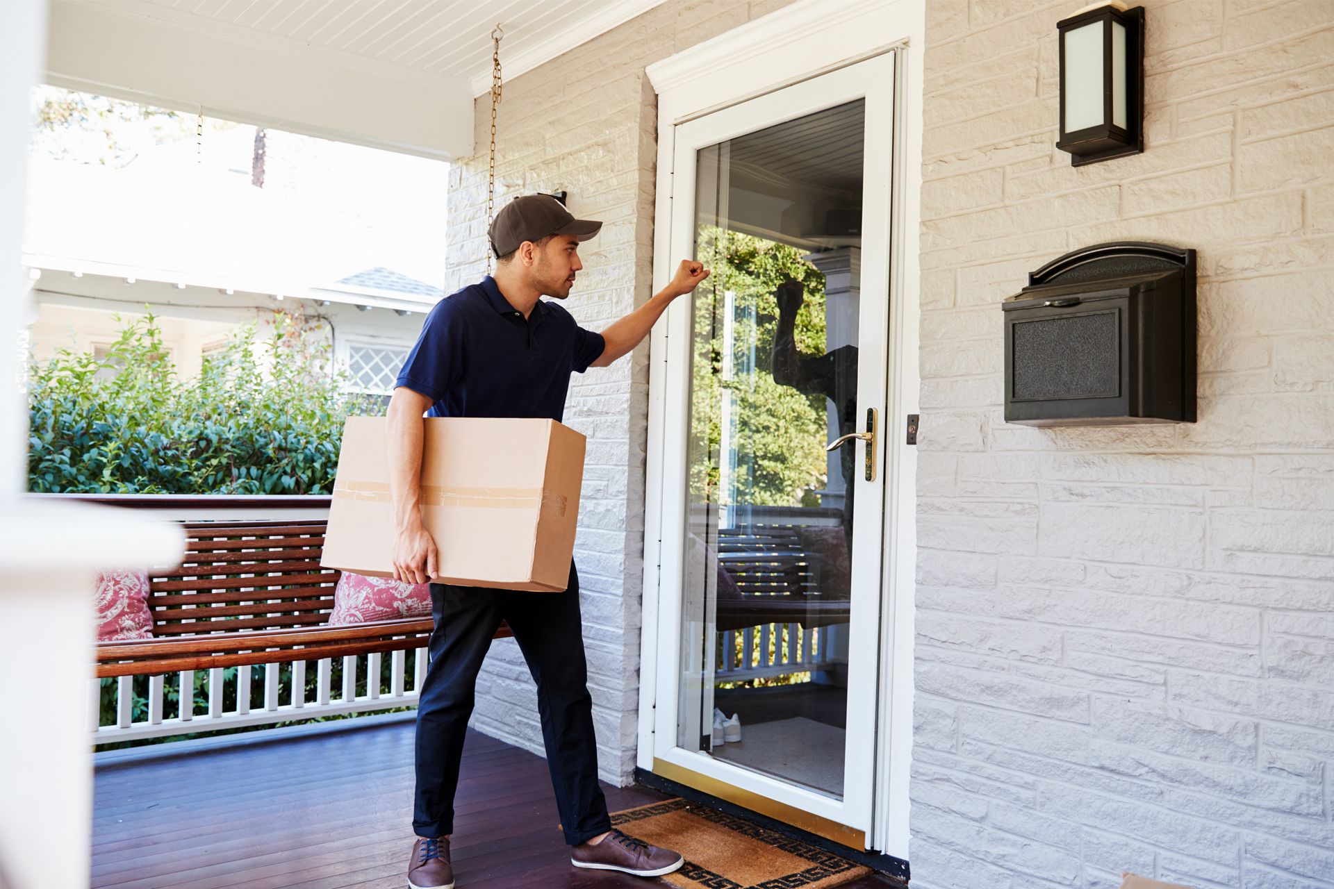 Delivery Man Knocking on Door