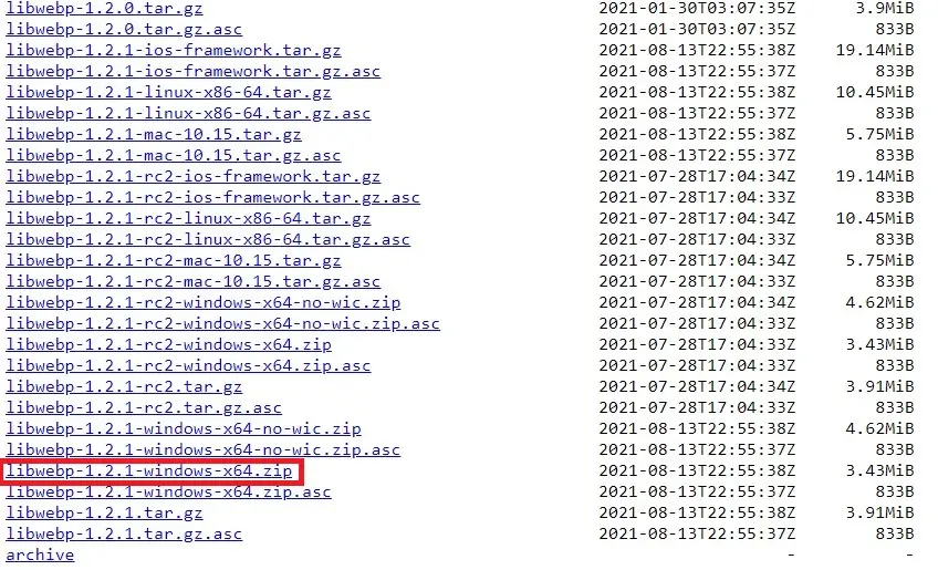 libwebp downloads repository