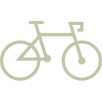 An icon of a bicycle on a white background.