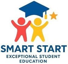 Logo with red and yellow figures celebrating under a blue graduation cap. 