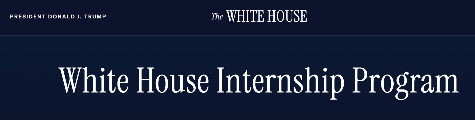 white house internship program