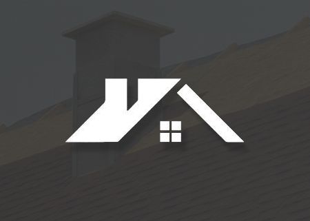 A logo for a house with a chimney on the roof.