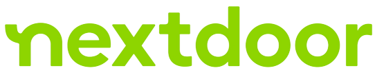 A green nextdoor logo on a white background