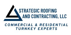 The logo for strategic roofing and contracting , llc commercial and residential turnkey experts