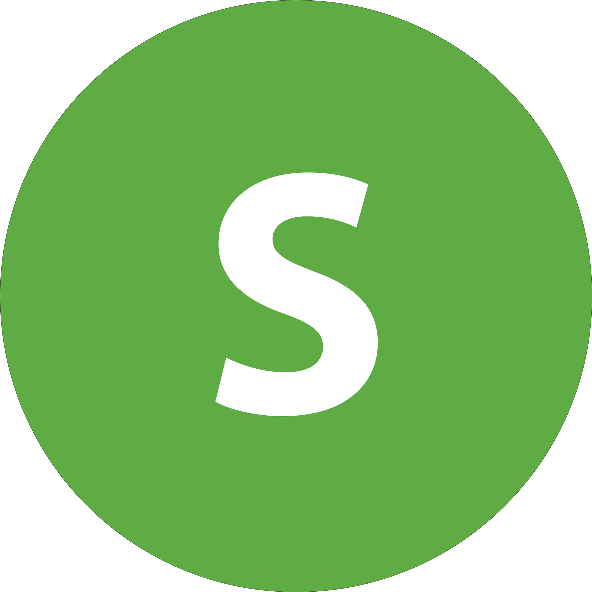 Un « S » blanc dans un cercle vert.