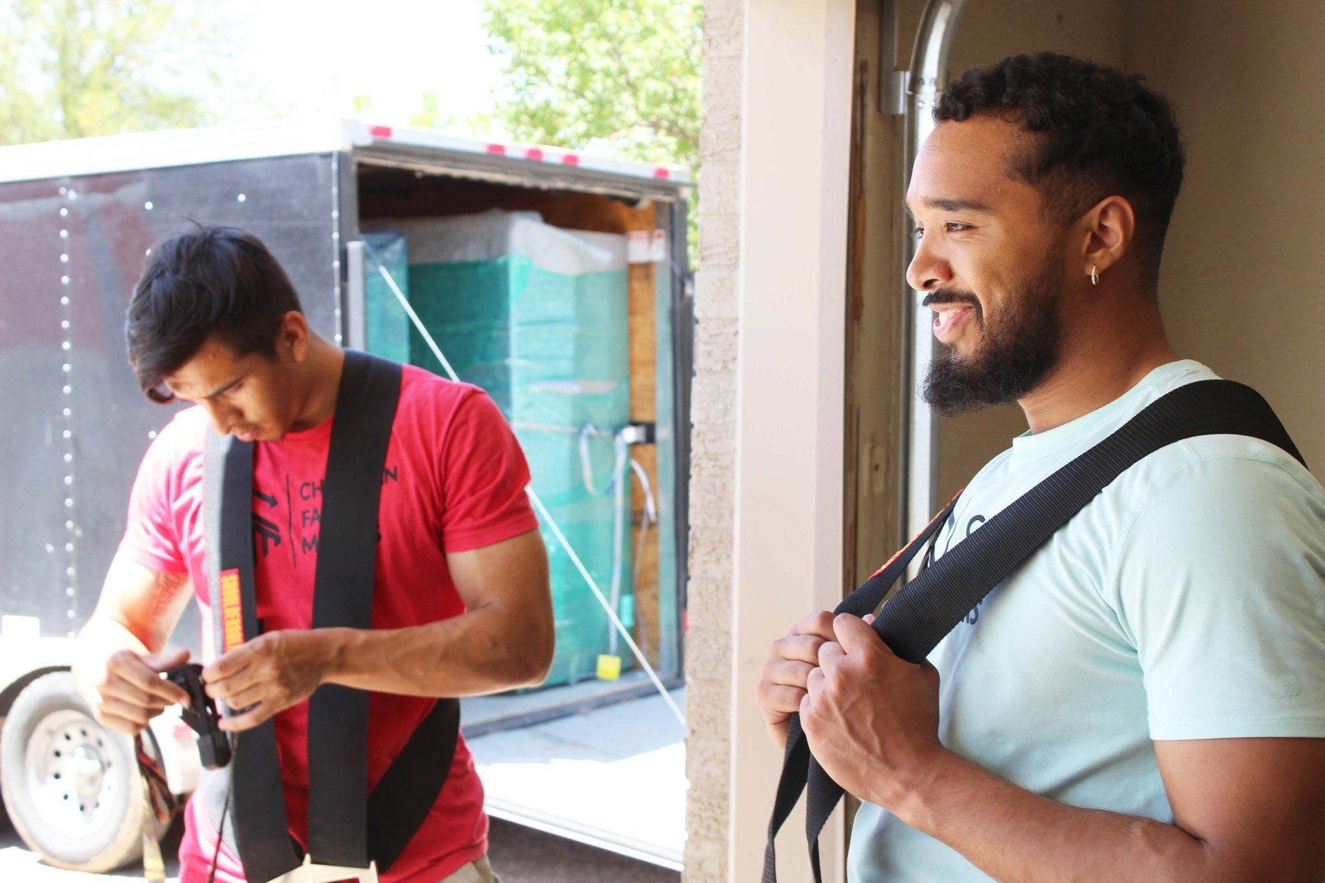 Residential move in Amarillo suburban neighborhood