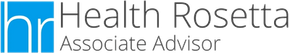 Health Rosetta Associate Advisor logo. Blue square with