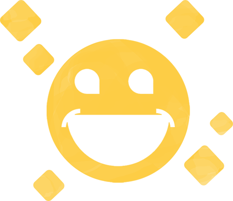 Yellow illustration of a happy face to symbolize the benefits of speech therapy