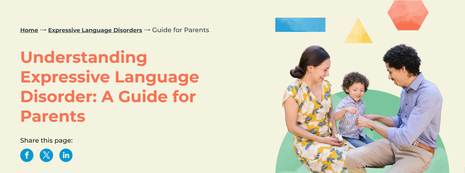 A guide for parents on understanding expressive language disorder