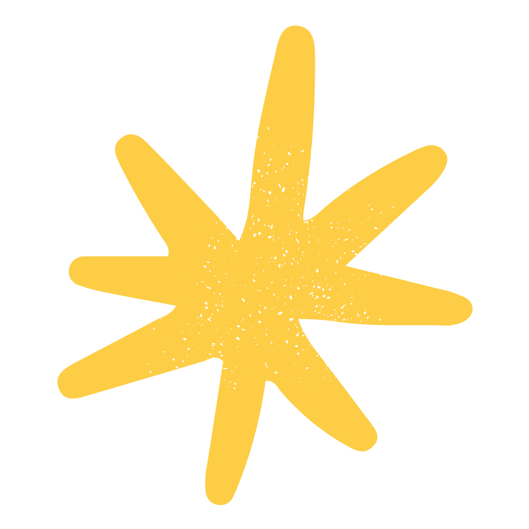 A yellow star on a white background that looks like a starfish.