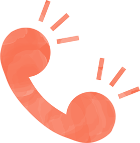 red icon of a phone to symbolize reaching out to a speech pathologist