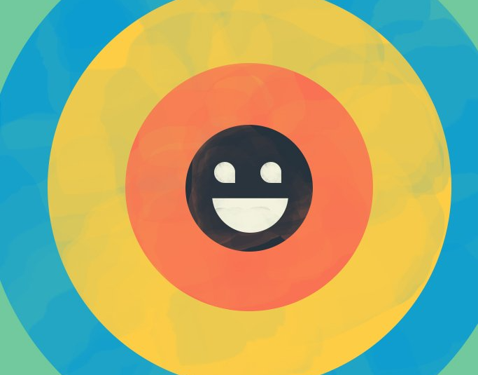 Illustration of a smiling face that resembles the sun